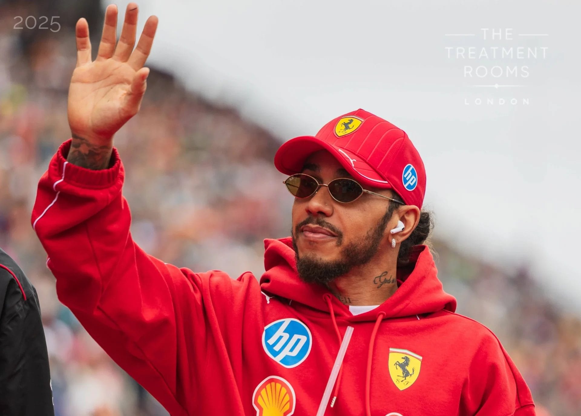 Lewis Hamilton in 2025 with a cap